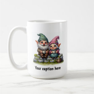 Caneca De Café Gnomos Cheerful Aproveitando uma pausa de café