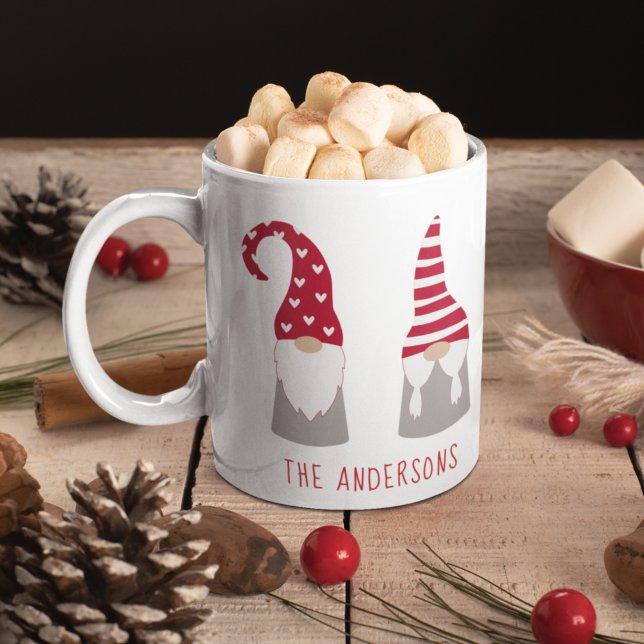 Caneca De Café Gnomos de Natal Bonitos Personalizados (Criador carregado)