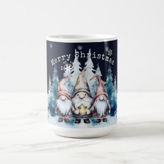 Caneca De Café Gnomos de Natal em Aquarela