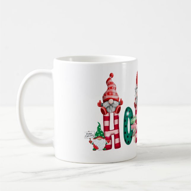 Caneca De Café gnomos de natal, ho ho ho ho, presente de natal (Esquerda)
