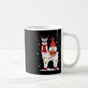 Caneca De Café Gnomos de Natal montando renas de lhama luz de nat