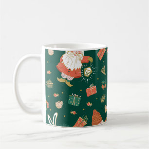 Caneca De Café Gnomos de Natal, Padrão de Feriado Bunny.