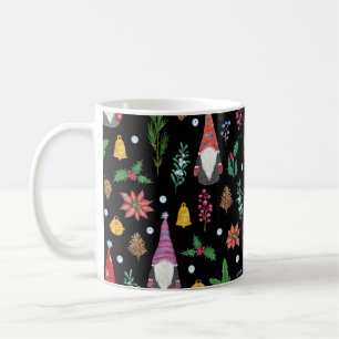 Caneca De Café Gnomos de Natal: Padrão Festivo Sem Costura