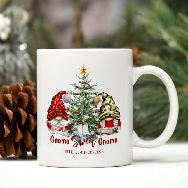 Caneca De Café Gnomos de Natal Personalizados Russo Bonito (Criador carregado)