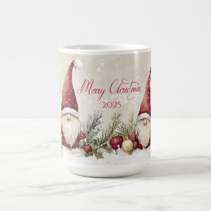Caneca De Café Gnomos do Papai Noel de Natal, Pinheiro, Frutas