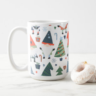 Caneca De Café Gnomos Natalinos Festivos Árvores Bastões de Doces