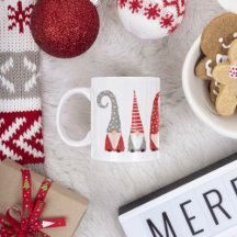 Gnomos Nórdicos de Natal Vermelho Branco Cinza