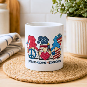 Caneca De Café Gnomos Patrióticos Boho
