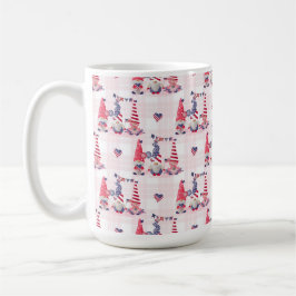 Caneca De Café GNOMOS PATRIÓTICOS VERMELHOS BRANCOS AZUIS FOFOs