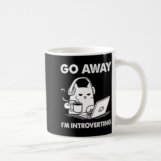 Caneca De Café Go Away I'm Introverting  (Direita)
