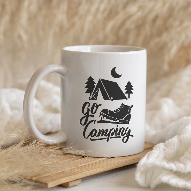 Caneca De Café Go Camping Mug – Adventure Awaits Outdoors (Criador carregado)