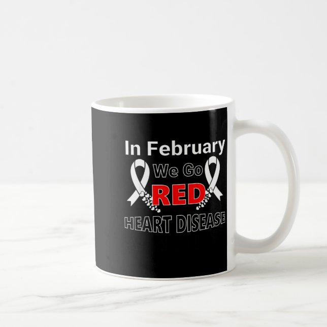 Caneca De Café Go Red - American Heart Health Month Awareness In  (Direita)