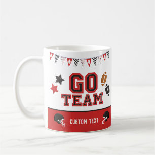 Caneca De Café Go Team Futebol Fan Red and Black FesSports