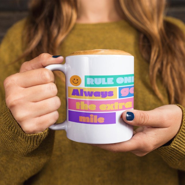 Caneca De Café Go the Extra Mile – Motivational Rainbow Mug (Criador carregado)