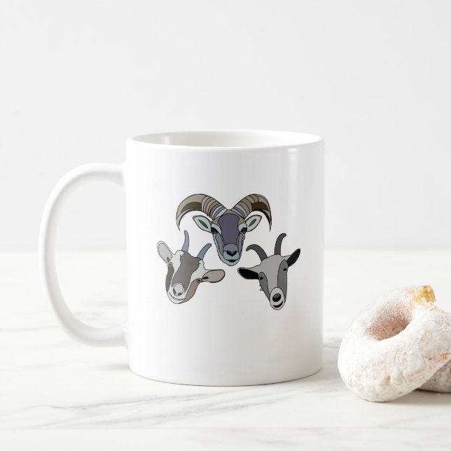 Caneca De Café Goat Animal Funny Goat (Com Donut)