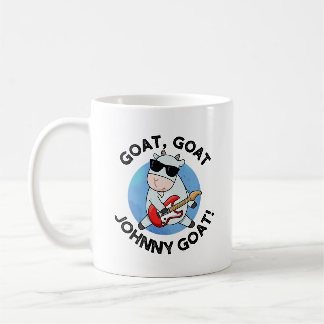 Caneca De Café Goat Goat Johnny Goat Funny Music Pun (Esquerda)