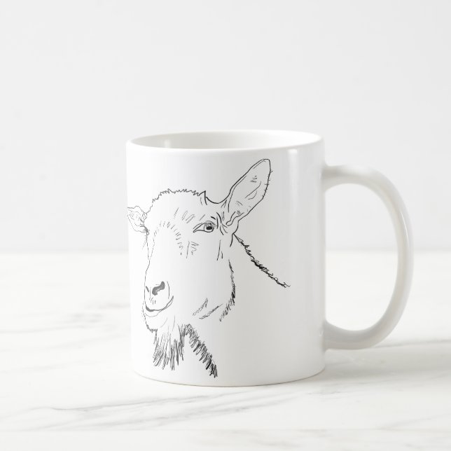 Caneca De Café Goat Simples Desenho engraçado (Direita)