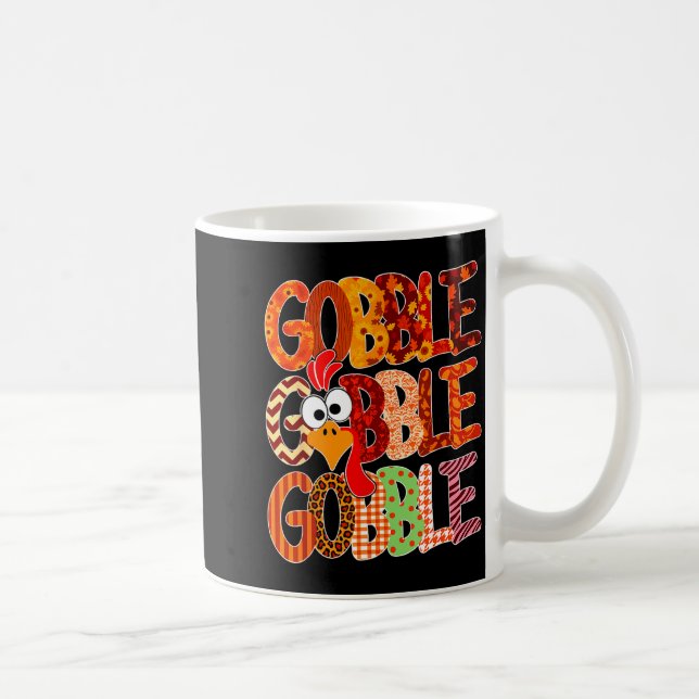 Caneca De Café Gobble Gobble Funny Turkey Thanksgiving Women Girl (Direita)