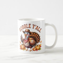 Caneca De Café Gobble y'all western Thanksgiving 