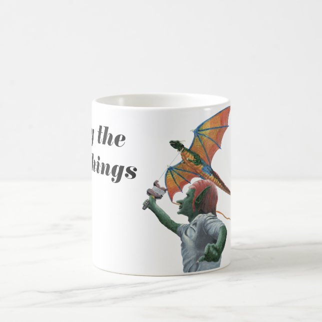 Caneca De Café Goblin Dragão Voador Kite Fantasy Coffee Mug (Centro)