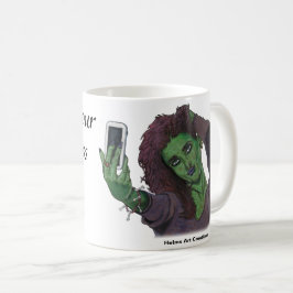 Caneca De Café Goblin Girl Phone Selfie Fantasy Art Coffee Mug