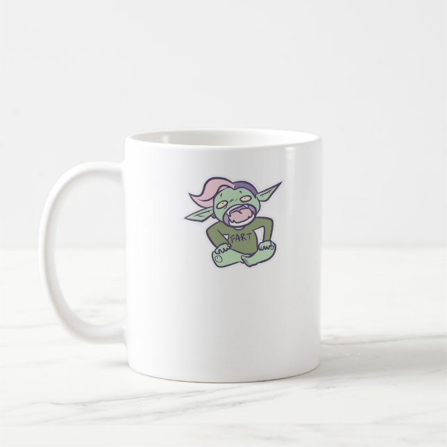 Caneca De Café Goblincore Fart Goblin Clássico (Esquerda)