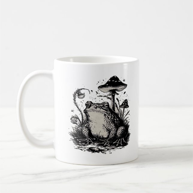 Caneca De Café Goblincore Frog Minimal Classic Design (Esquerda)