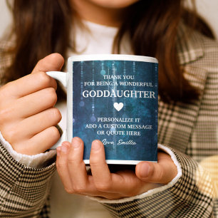 Caneca De Café Godchild Obrigado Mensagem Sensível Personalizada