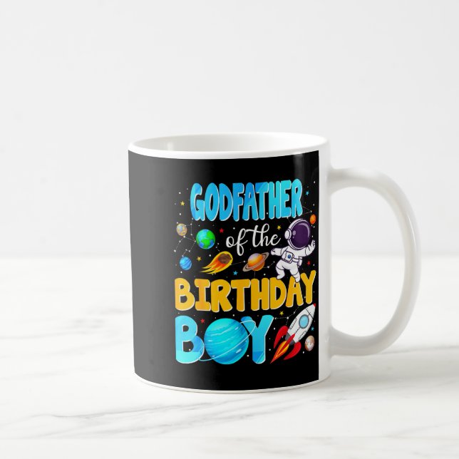 Caneca De Café Godfather Of The Birthday Boy Space Astronaut 1st  (Direita)