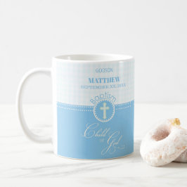 Caneca De Café Godson Baptism Blue Child of Deus Personalizado