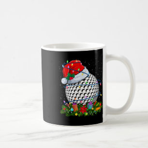 Caneca De Café Gola de Golfe Chapéu de Papai Noel Luzes de Natal