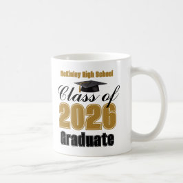 Caneca De Café Gold Class of 2026 Graduation Keepsake