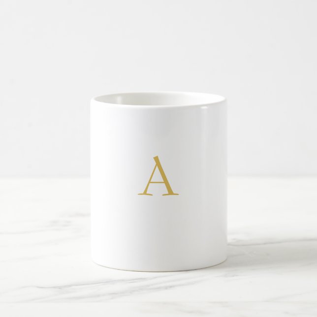 Caneca De Café Gold Color Monogram Professional Custom (Centro)