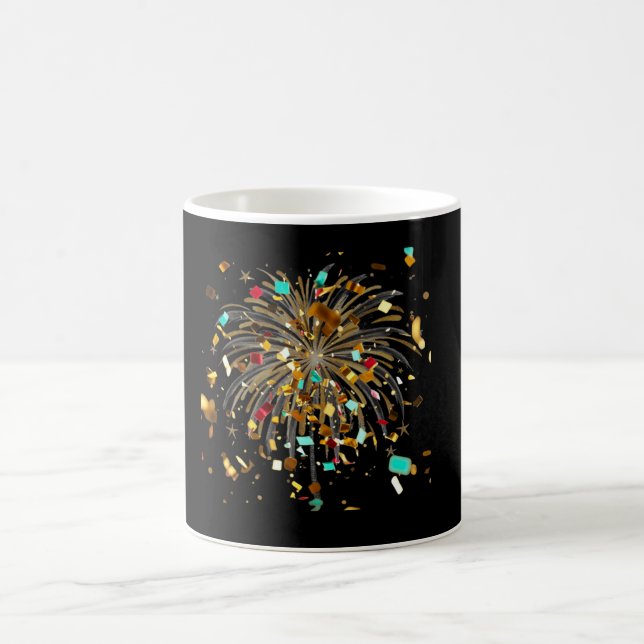 Caneca De Café Golden Fireworks & Confetti Celebration (Centro)