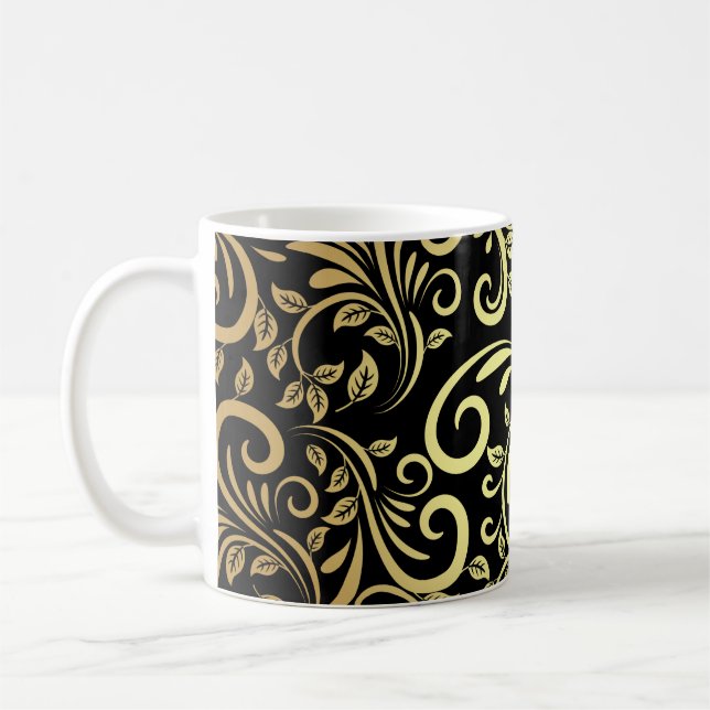 Caneca De Café golden floral  (Esquerda)