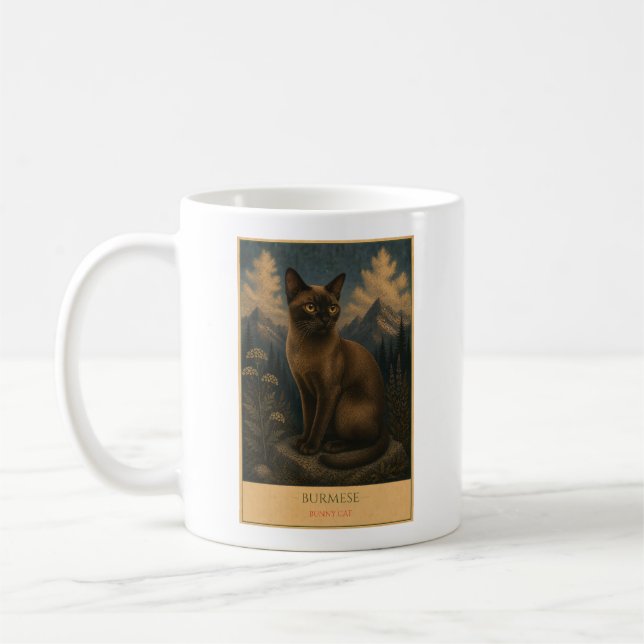Caneca De Café Golden Gaze: Burmese Cat (Esquerda)