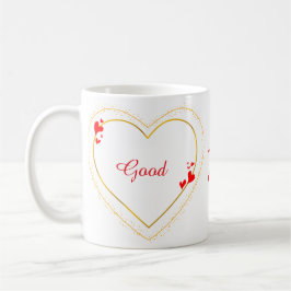 Caneca De Café Golden Heart Minimalist Custom Coffee Mug