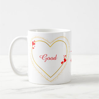 Caneca De Café Golden Heart Minimalist Custom Coffee Mug