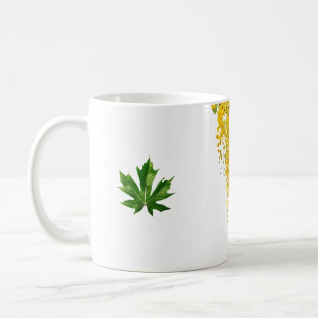 Caneca De Café Golden Rain Cascade of Sunlight When Gold Falls Pe (Esquerda)
