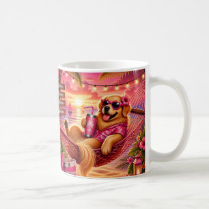Caneca De Café Golden Retriever em uma Rede