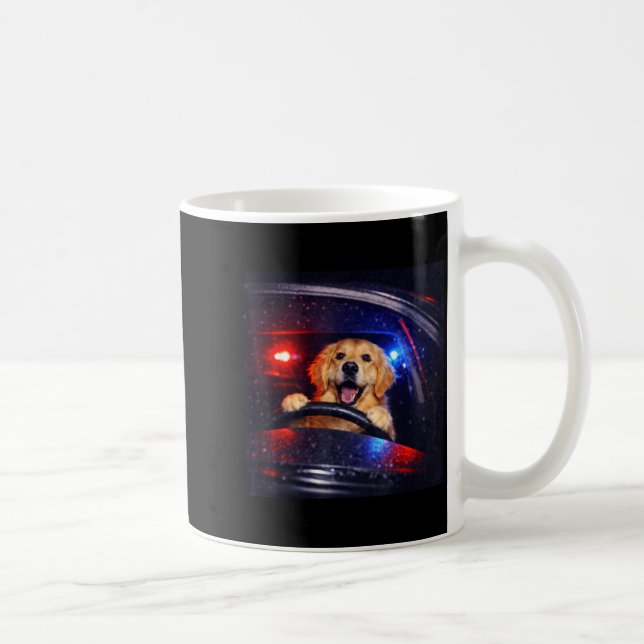 Caneca De Café Golden retriever engraçado dirigindo meme cachorro (Direita)