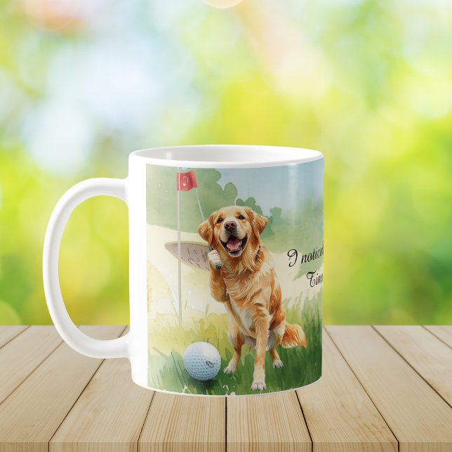 Caneca De Café Golden Retriever Golfe Aquarela  (Criador carregado)
