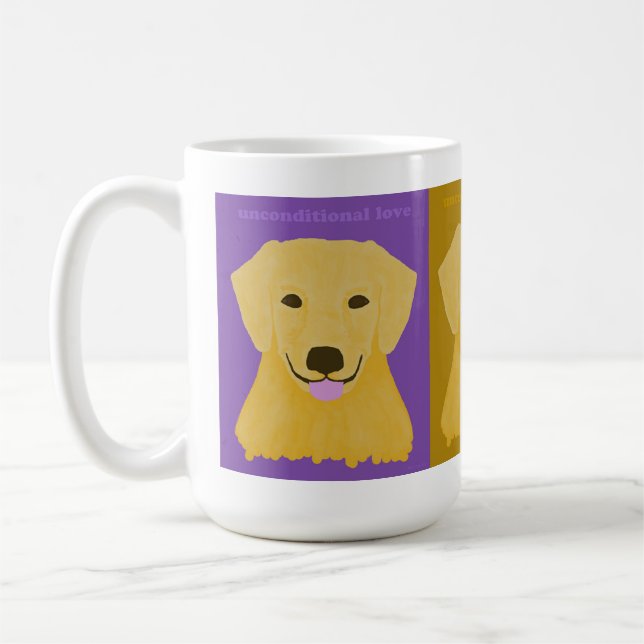 Caneca De Café Golden retriever incondicional do amor (Esquerda)