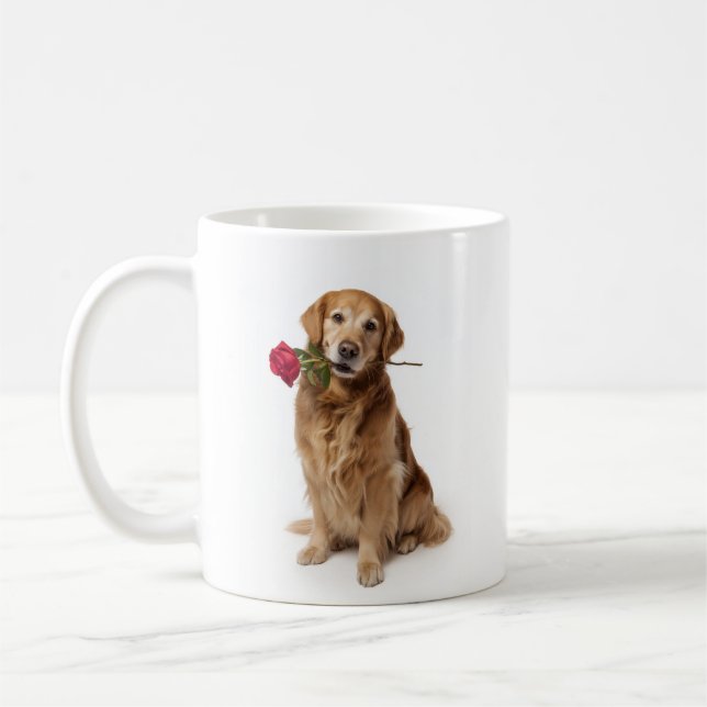 Caneca De Café Golden Retriever Love (Esquerda)