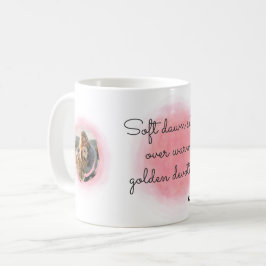 Caneca De Café Golden Retriever Rosa Pastel Foto & Nome Personali