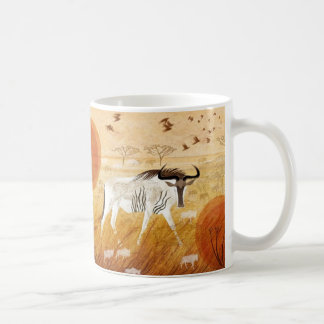 Caneca De Café Golden Savannah Journey Whimsical Wildebeest Coffe