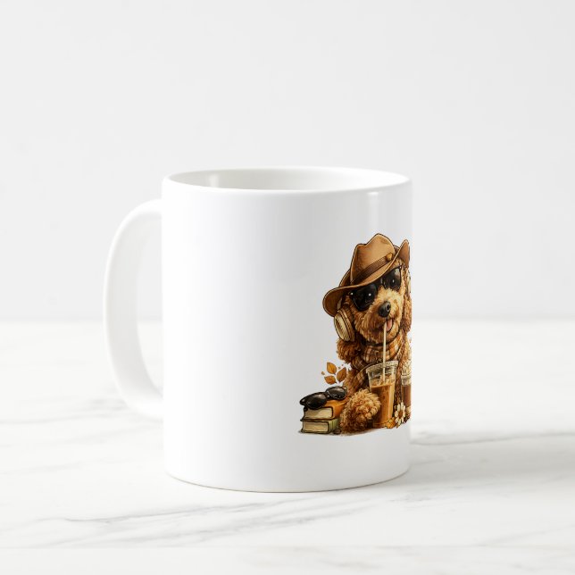 Caneca de Café Goldendoodle  (Frente Esquerda)