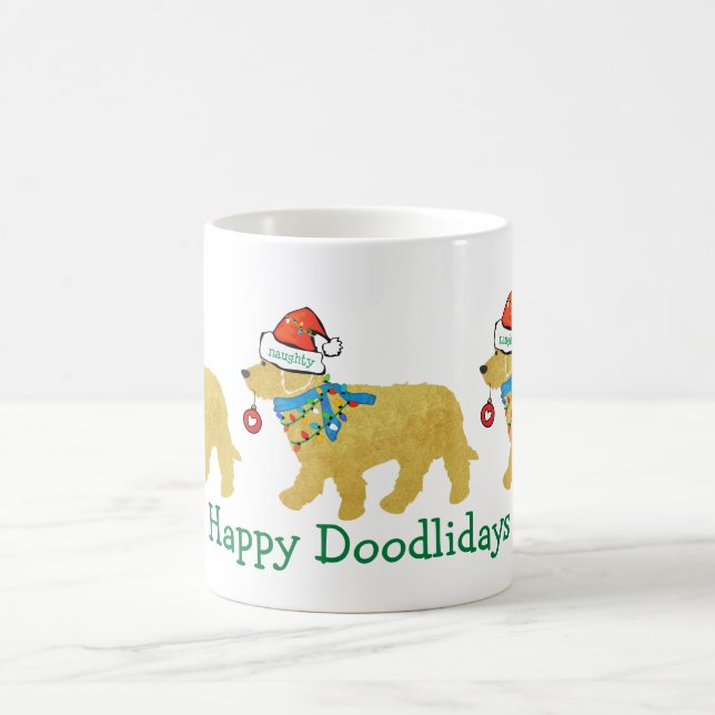 Caneca De Café Goldendoodle de Natal Perfeito (Centro)