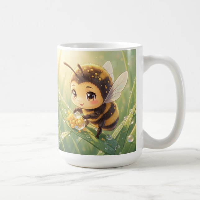Caneca De Café Goldene Hummel im Blütentanz.8 (Direita)