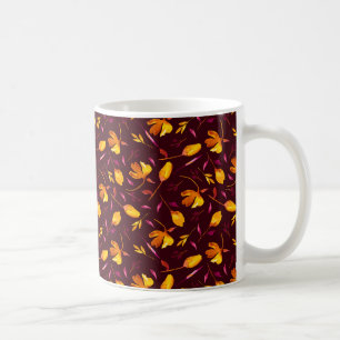 Caneca De Café Goldie - Pólvoras Douradas e magentas Poppies Wate